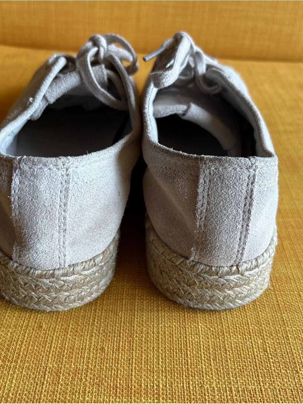 Tretorn Eve Ice Taupe Leather Espadrille Platform Sneakers 7.5